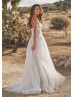 Strapless Ivory Lace Tulle Airy Wedding Dress